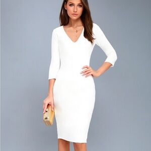Lulu’s Style and Slay White Bodycon Midi Dress